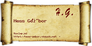 Hess Gábor névjegykártya