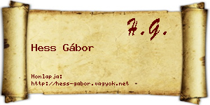 Hess Gábor névjegykártya