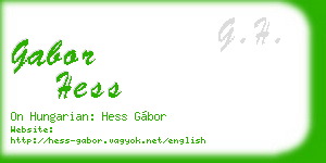 gabor hess business card
