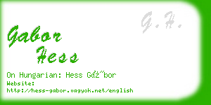 gabor hess business card